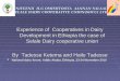 Experience of  Cooperatives in Dairy Development in Ethiopia the case of Selale Dairy cooperative union