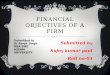 Financial objectives of a firm