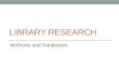 Library research methods