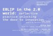 EBLIP in the 2.0 world - reflective practice unlocking the door to innovation (Lisa Cotter and Gillian Wood)