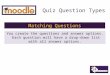 Moodle matching quiz question