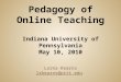 Pedagogy of online teaching