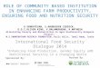 Sustainable Food Production: Role of Community Based Institutions in enhancing farm productivity and ensuring food and nutrition security