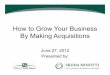 How to Grow Your Business By Making Acquisitions