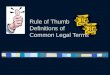 Legal concepts and definitions of legal terms