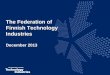 Finnish Technology Industry Dec 2013, statistics