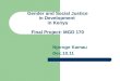 Gender and social justice in development in kenya; mgd 170 - Njoroge Kamau