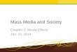 Mass Media and Society, Chapter 2: Media Effects