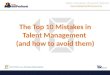 Top 10 Mistakes in Talent Management