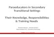 Paraeducators in Secondary Transitional Settings  Their Knowledge, Responsibilities & Training Needs