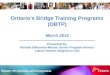 Ontario's Bridge Training Programs