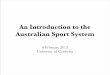 Australian Sports System: An Introduction
