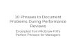 10 phrases to document problems during performance reviews