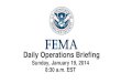 FEMA Operations Brief for Jan 19, 2014