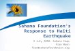 Sahana Foundation’s Response to Haiti Earthquake