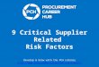 9 Critical Risk Factors Impacting Your Supply Base