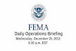 FEMA Operations Brief for Dec 25, 2013