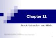 Chapter 11 Stock Valuation and Risk