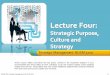 SM Lecture Four : Strategic Purpose, Culture and Strategy
