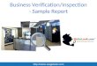 Business Verification and Inspection Sample Report
