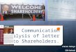 Communication analysis of letter to shareholders