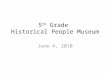 5th grade historial people museum