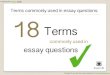 18 Terms Commonly Used in Essay Questions
