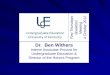 Division of Undergraduate Education, Oct 2012 Status Update by Dr. Ben Withers