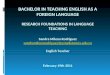 Research foundations in language teaching