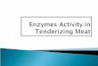 Enzymes activity in tenderizing meat