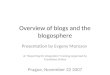 Intro to Blogs and the Blogosphere