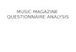 Music magazine questionnaire analysis