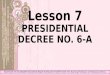 Presidential Decree NO. 6-A