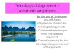 Lesson 9   teleological argument – aesthetic argument