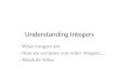 Integers 101- Understanding Integers