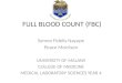 Full Blood Count (FBC) - Thyolo Hospital, Malawi