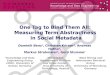 One Tag to bind them all: Measuring Term abstractness in Social Metadata