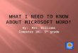 What I Need to Know About Microsoft Word