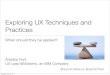 Exploring UX Techniques and Practices 4 Product Development