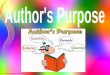 Author's purpose for Third Grade