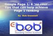6 no cost steps  to help achieve Google page 1 Ranking