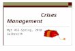 Lecture 17: Crises Management
