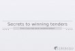 Secrets to wining tenders
