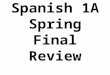 Spanish 1A Spring Final Review. Feb 15 el quince de febrero