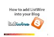 How to Add Listwire Into Your Blog