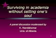 1 Surviving in academia without selling ones soul A panel discussion moderated by K. Nandakumar Univ. of Alberta