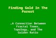 Finding Gold In The Forest …A Connection Between Fractal Trees, Topology, and The Golden Ratio