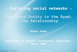 - Exploring social networks - The Third Entity in the Dyad: The Relationship Diana Jones Presented at Sunbelt Conference, Vancouver April 2006 INSNA Sunbelt