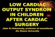 LOW CARDIAC OUTPUT SYNDROM IN CHILDREN AFTER CARDIAC SURGERY Hala EL-Mohamady, professor of anaesthesia, Ain Shams University