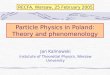 Particle Physics in Poland: Theory and phenomenology Jan Kalinowski Instutute of Theoretial Physics, Warsaw University RECFA, Warsaw, 25 February 2005